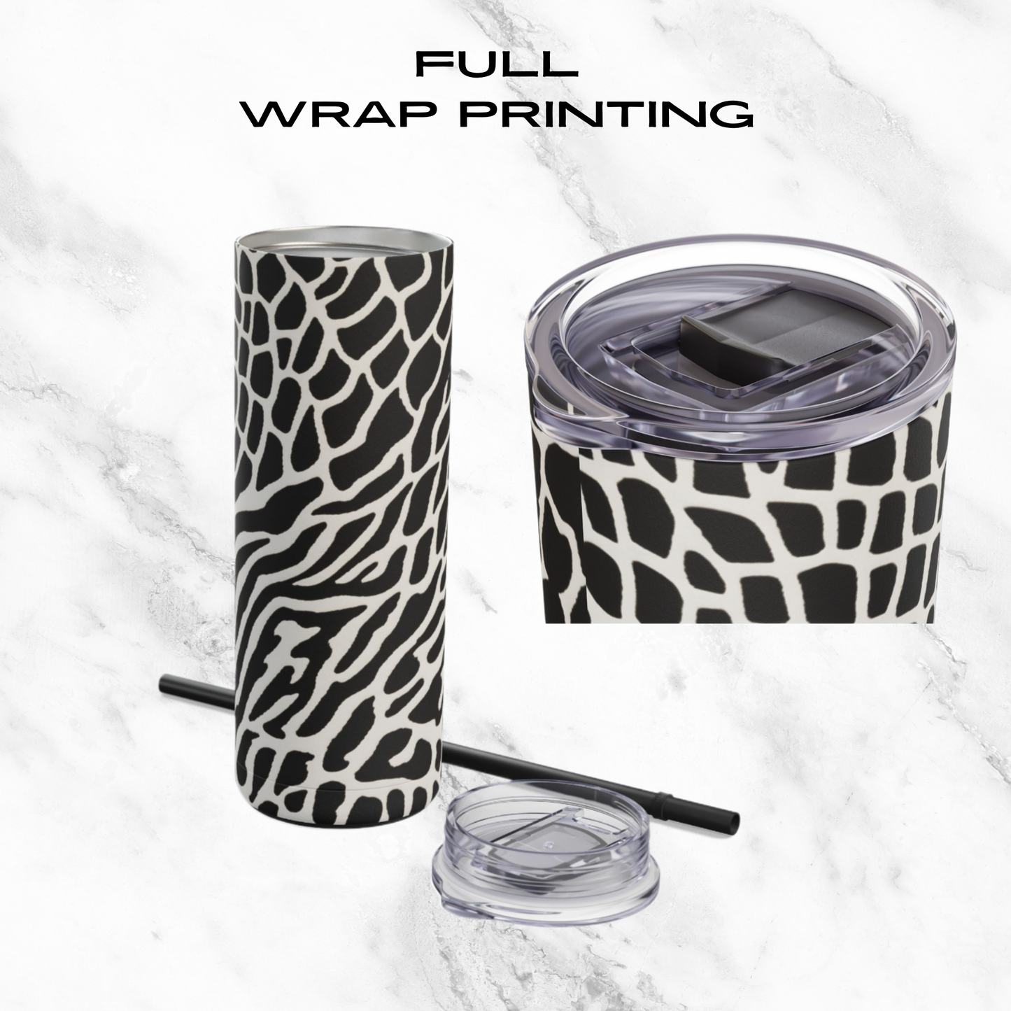 Monochrome Maze 20oz Skinny Tumbler - With Straw
