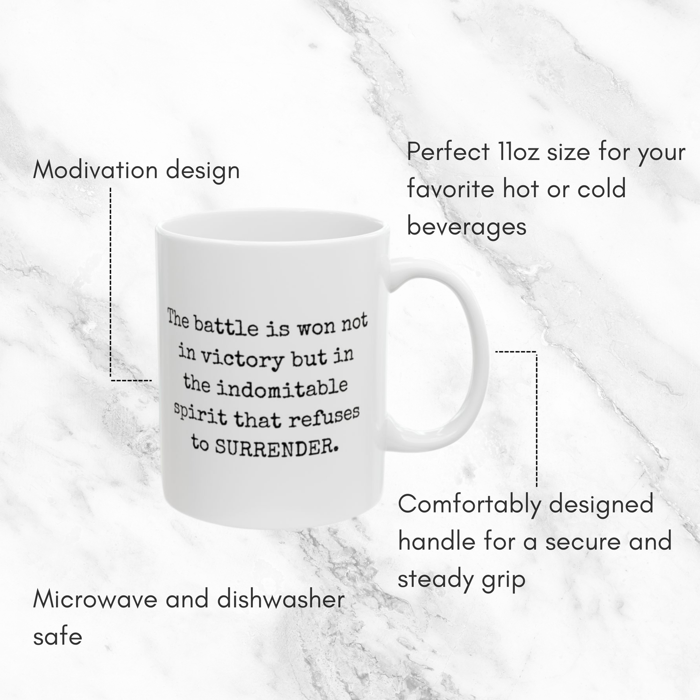 Battle Won by Indomitable Spirit - 11oz Mug