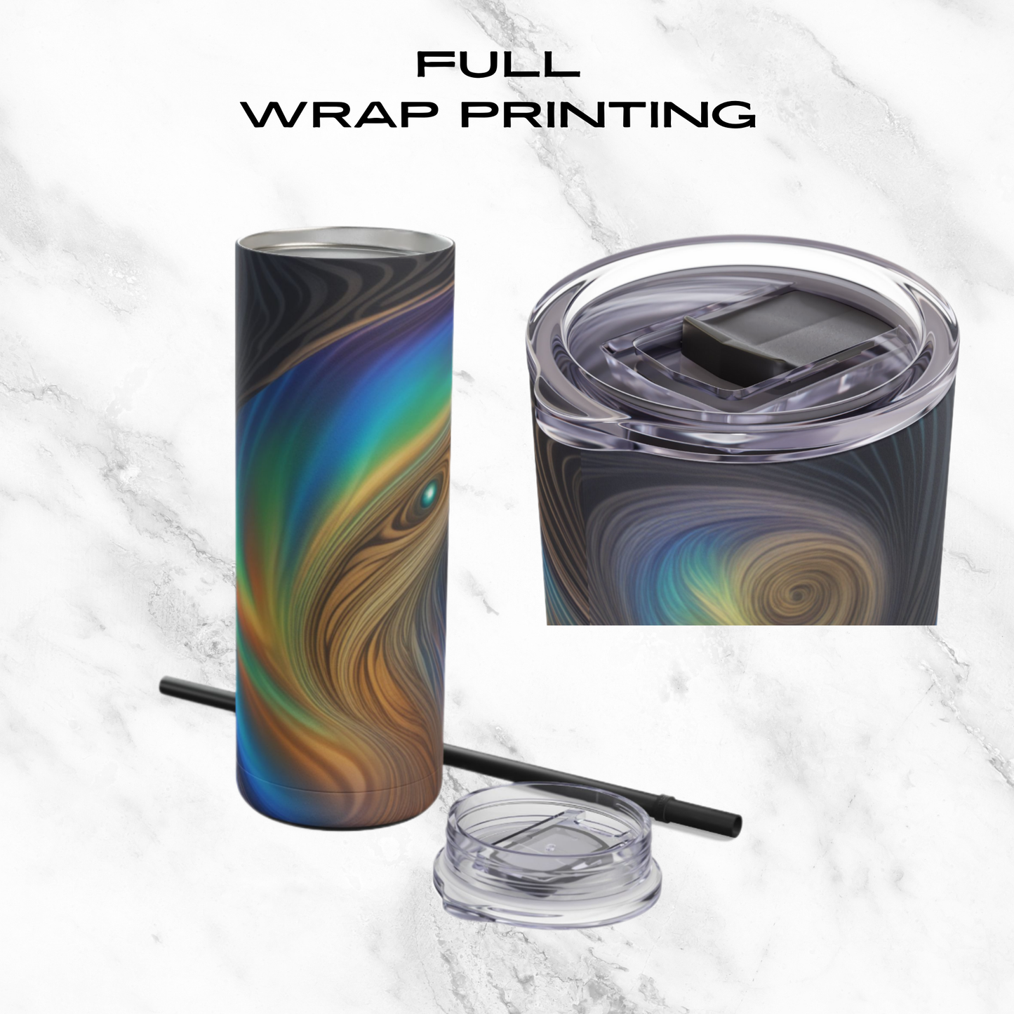 Nebula Swirl 20oz Skinny Tumbler - With Straw