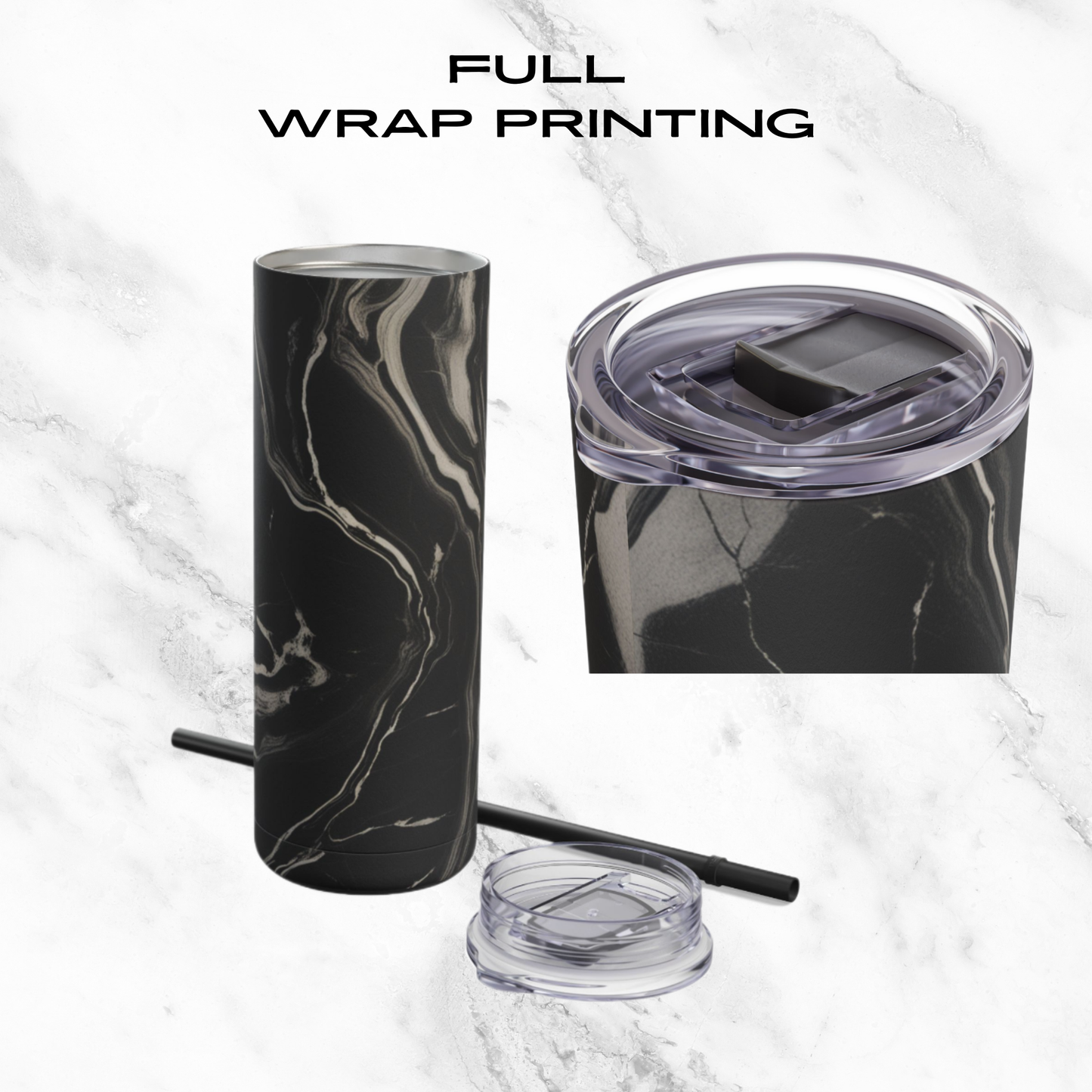 Onyx Flow 20oz Skinny Tumbler - With Straw