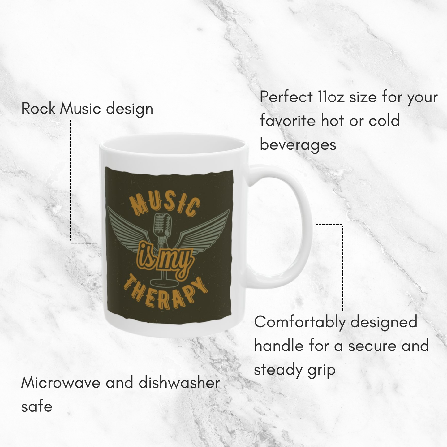 Music is My Therapy #3 - 11oz Mug