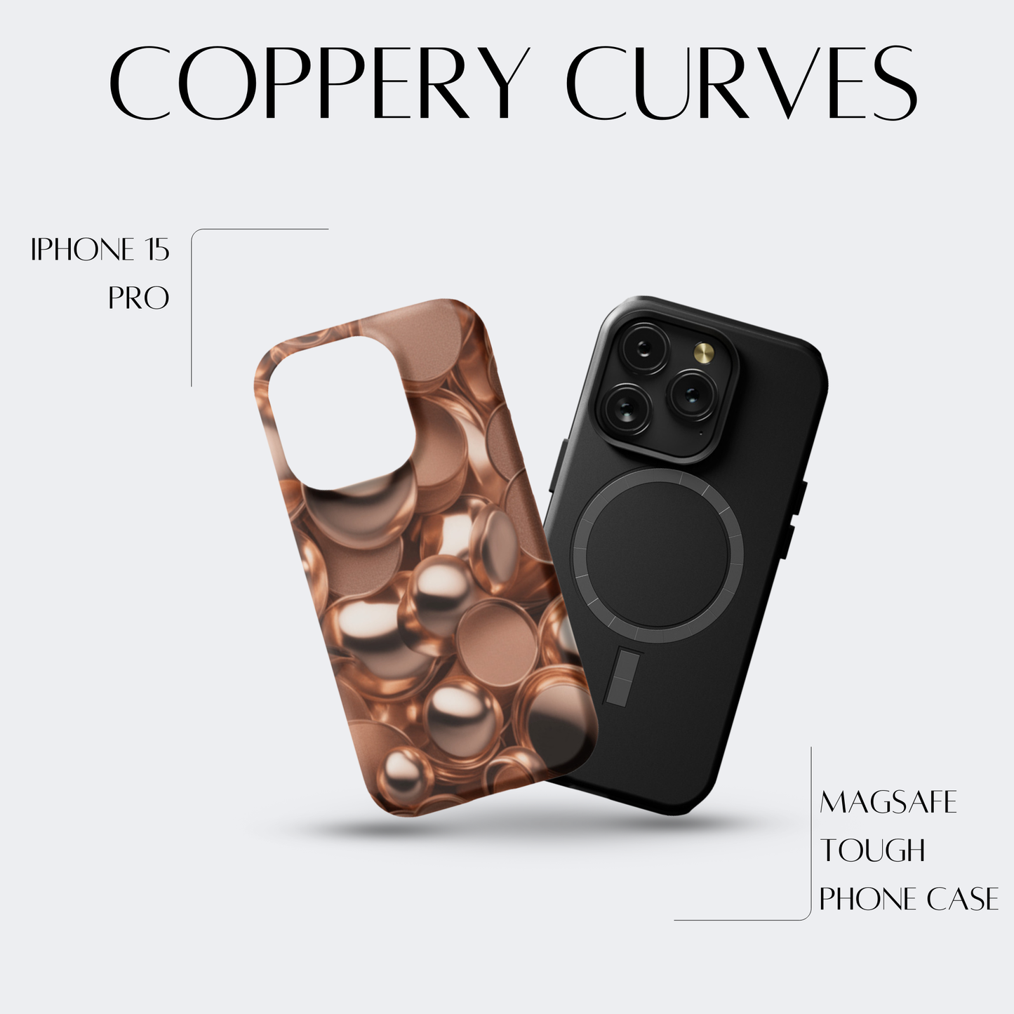 Coppery Curves - iPh 15 Pro MagSafe Tough Matte Finish