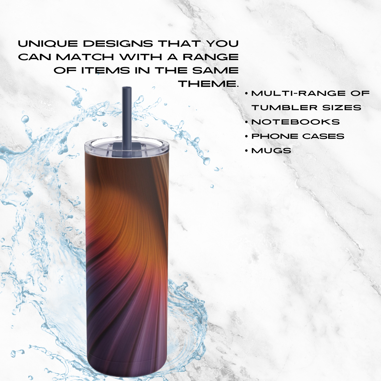 Radiant Swirl 20oz Skinny Tumbler - With Straw