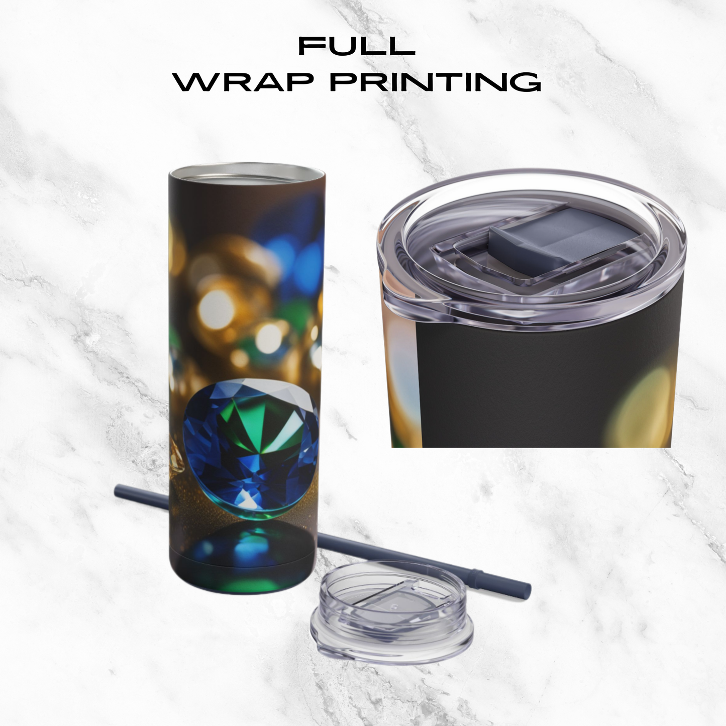 Sapphire Glow 20oz Skinny Tumbler - With Straw