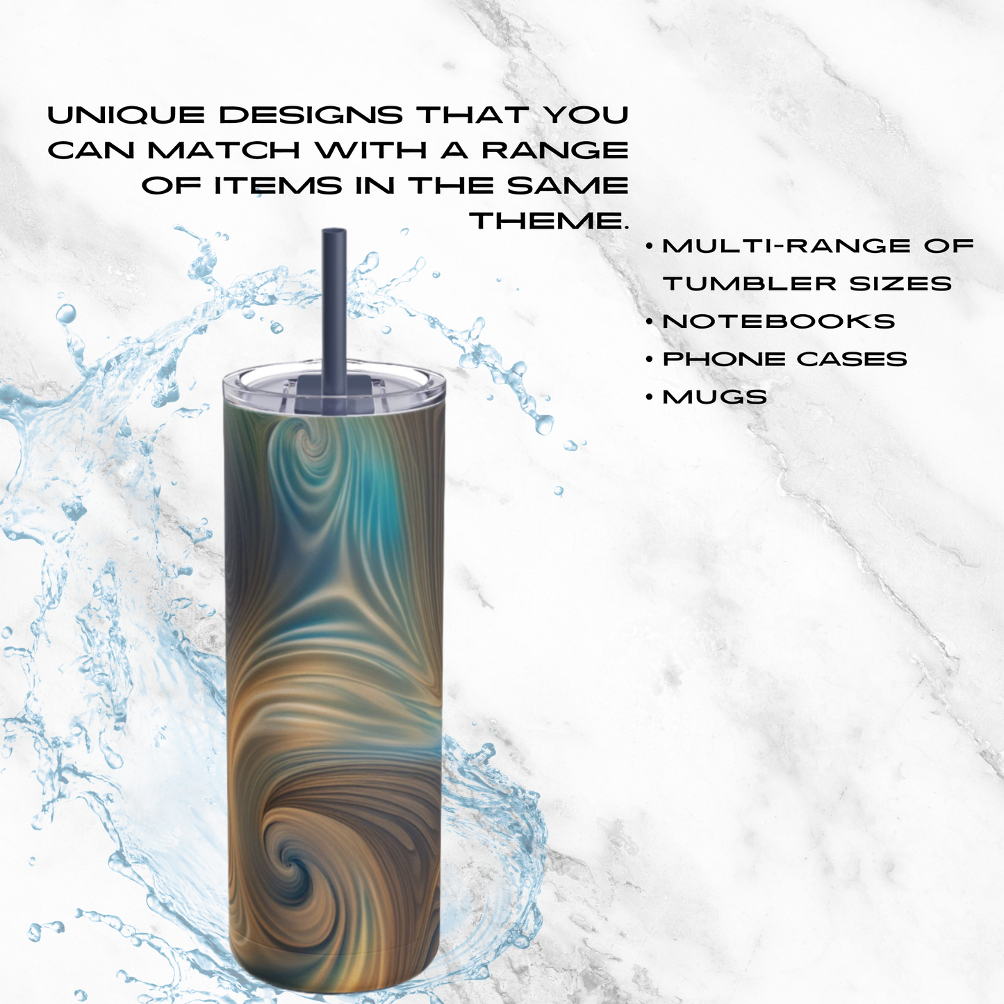 Serene Whirl 20oz Skinny Tumbler - With Straw