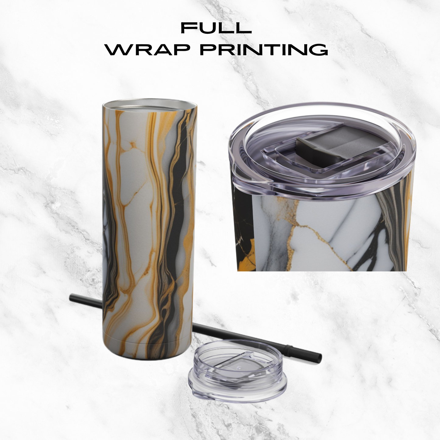 Sunset Marble 20oz Skinny Tumbler - With Straw