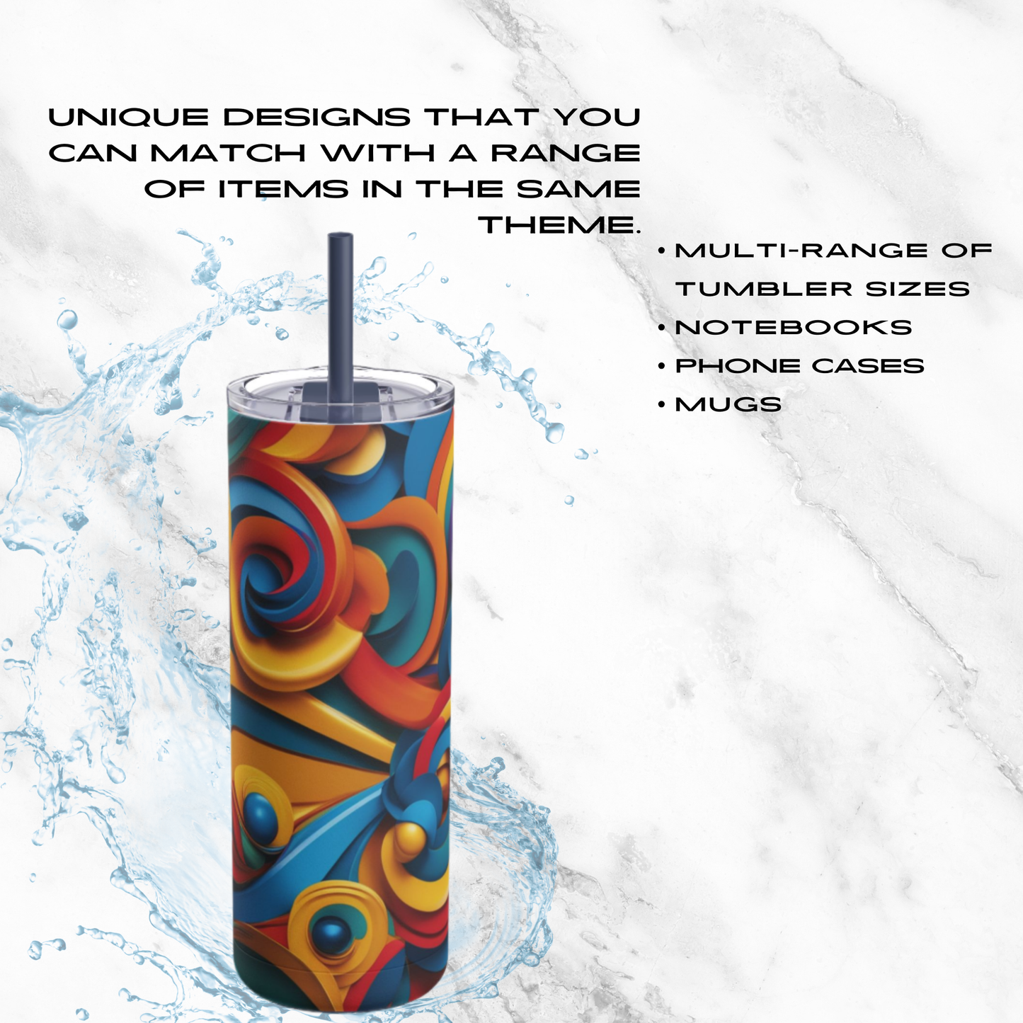 Swirl Fiesta 20oz Skinny Tumbler - With Straw