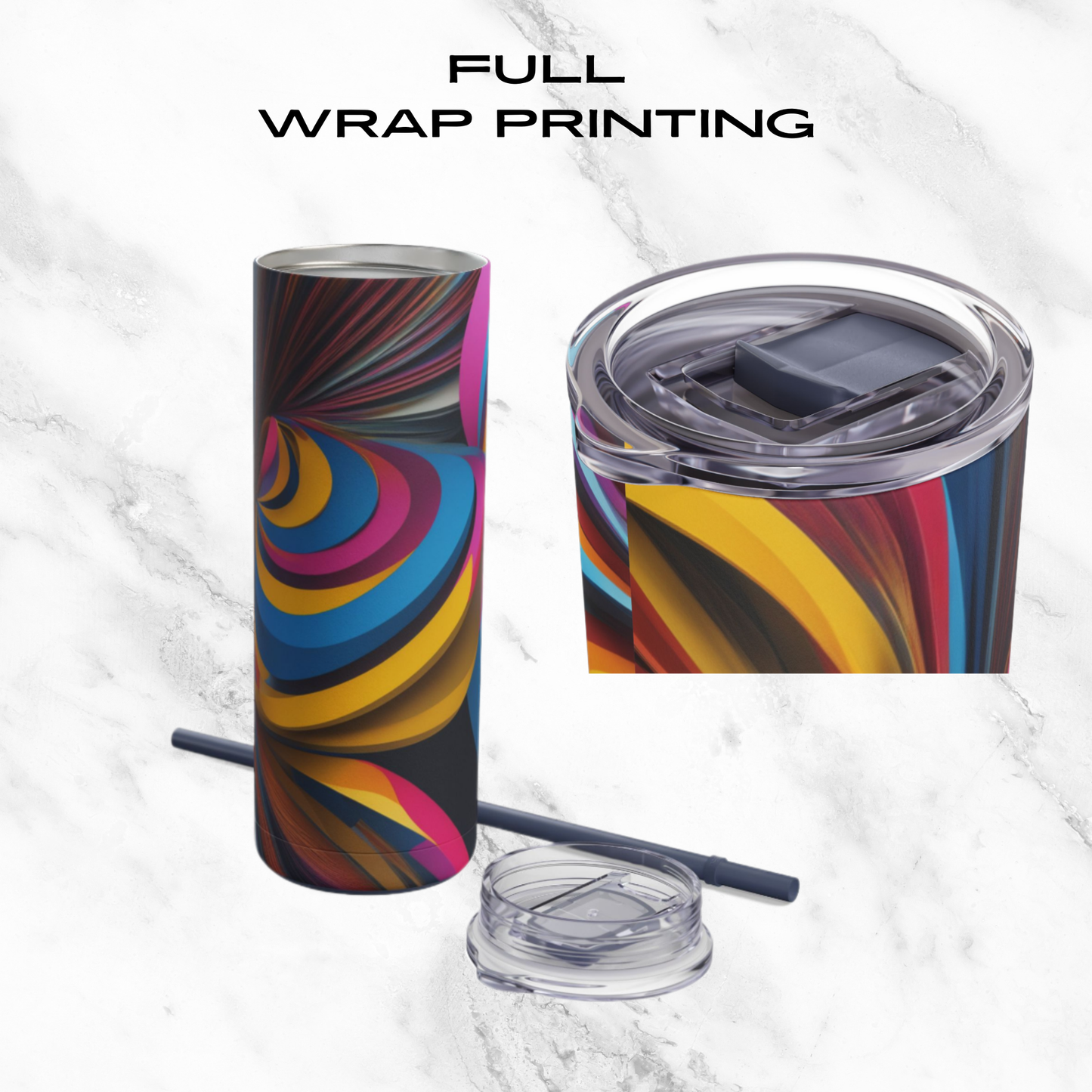Vibrant Twirl 20oz Skinny Tumbler - With Straw