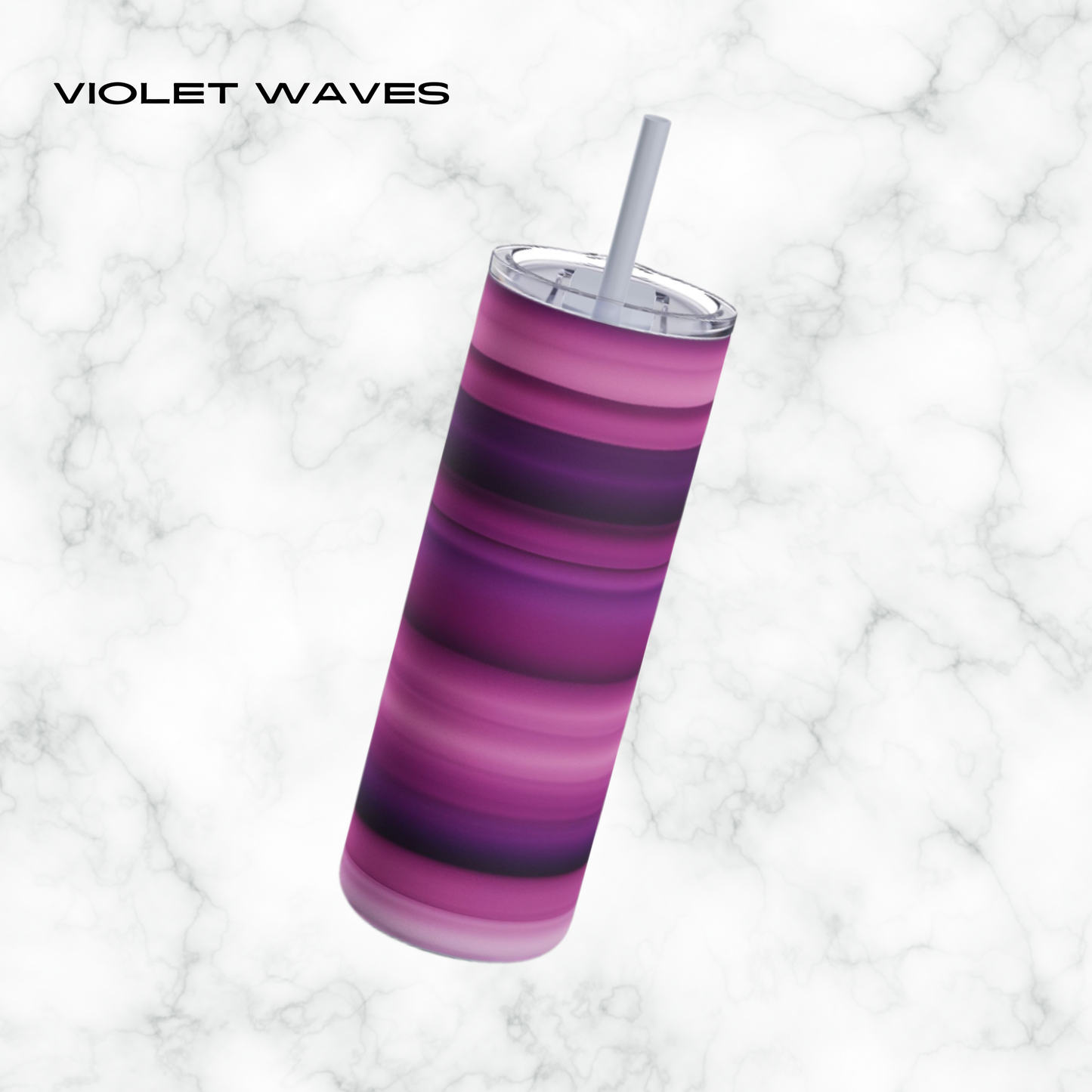 Violet Waves 20oz Skinny Tumbler - With Straw