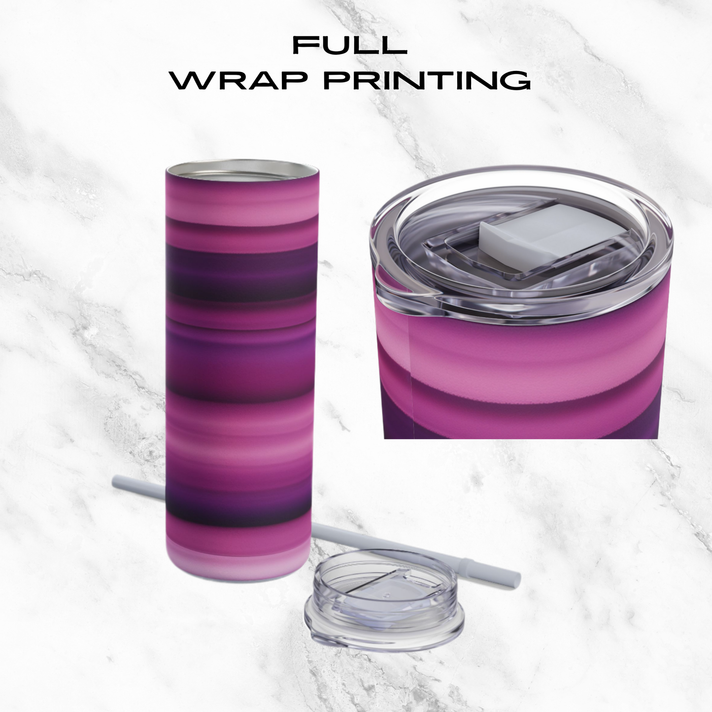 Violet Waves 20oz Skinny Tumbler - With Straw