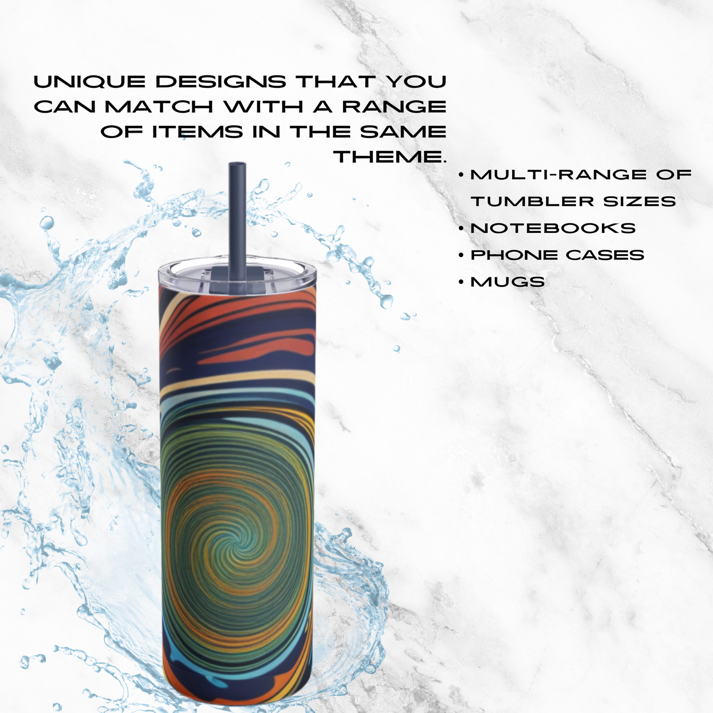 Vortex Vision 20oz Skinny Tumbler - With Straw