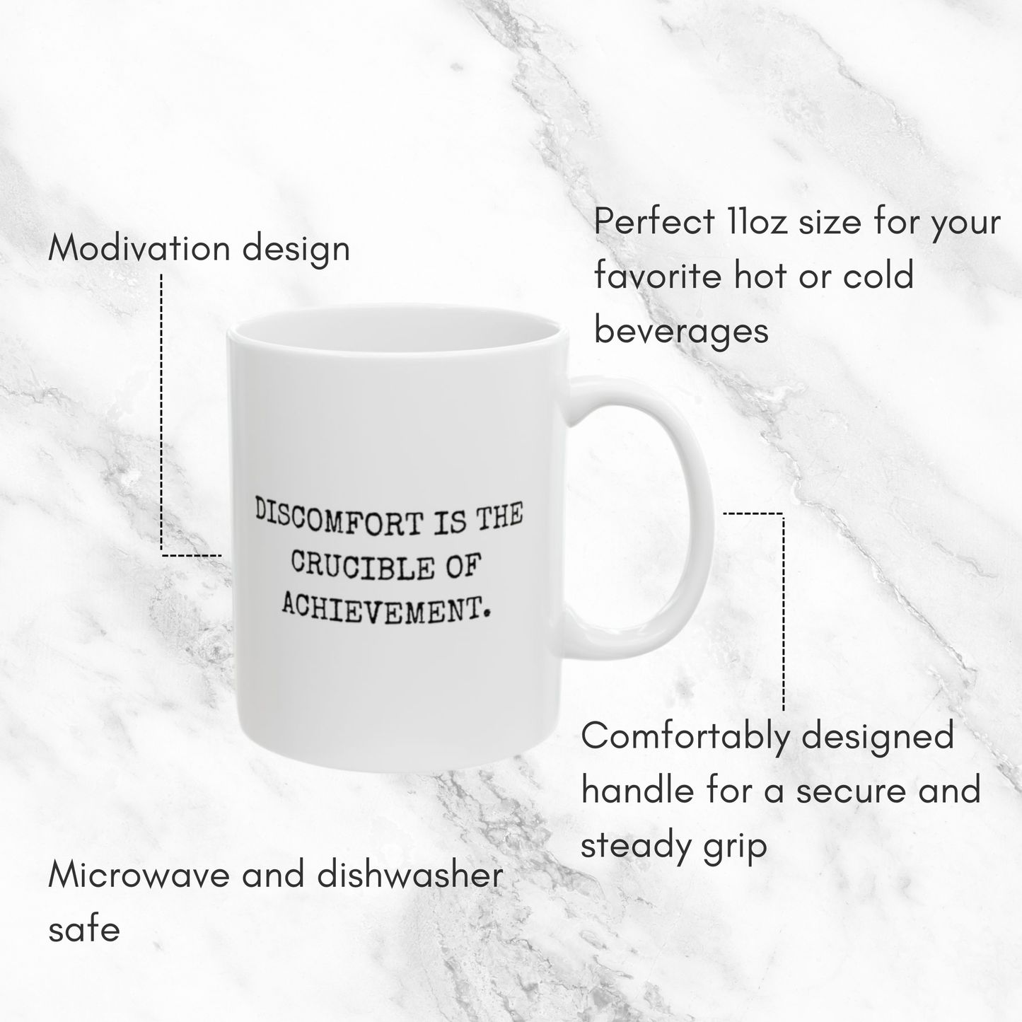 Discomfort as the Crucible of Achievement - 11oz Mug