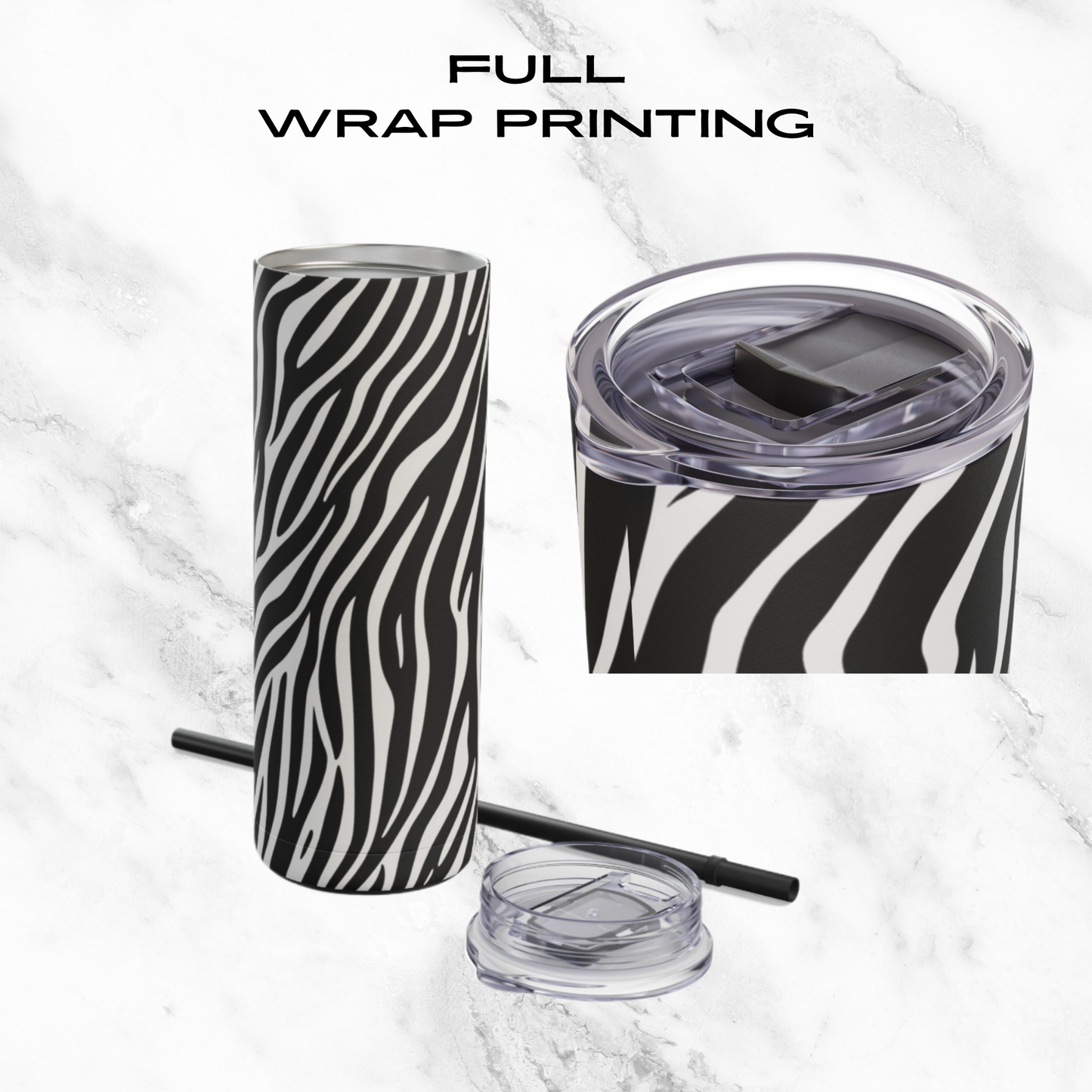 Zebra Zen 20oz Skinny Tumbler - With Straw