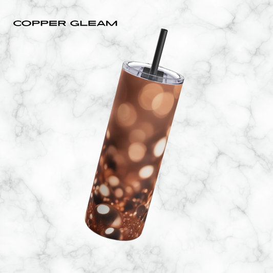 Copper Gleam 20oz Skinny Tumbler - With Straw