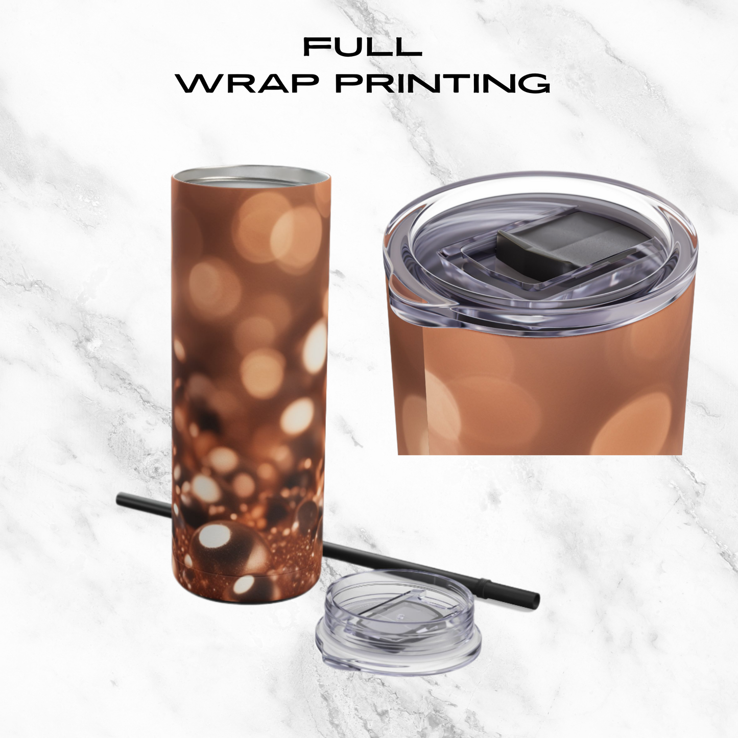 Copper Gleam 20oz Skinny Tumbler - With Straw
