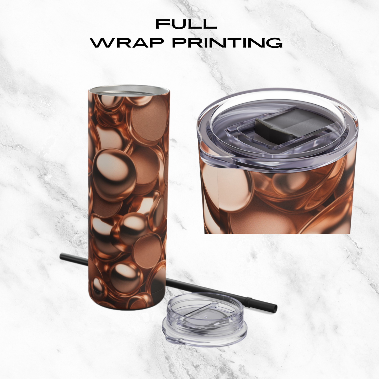 Coppery Curves 20oz Skinny Tumbler - With Straw