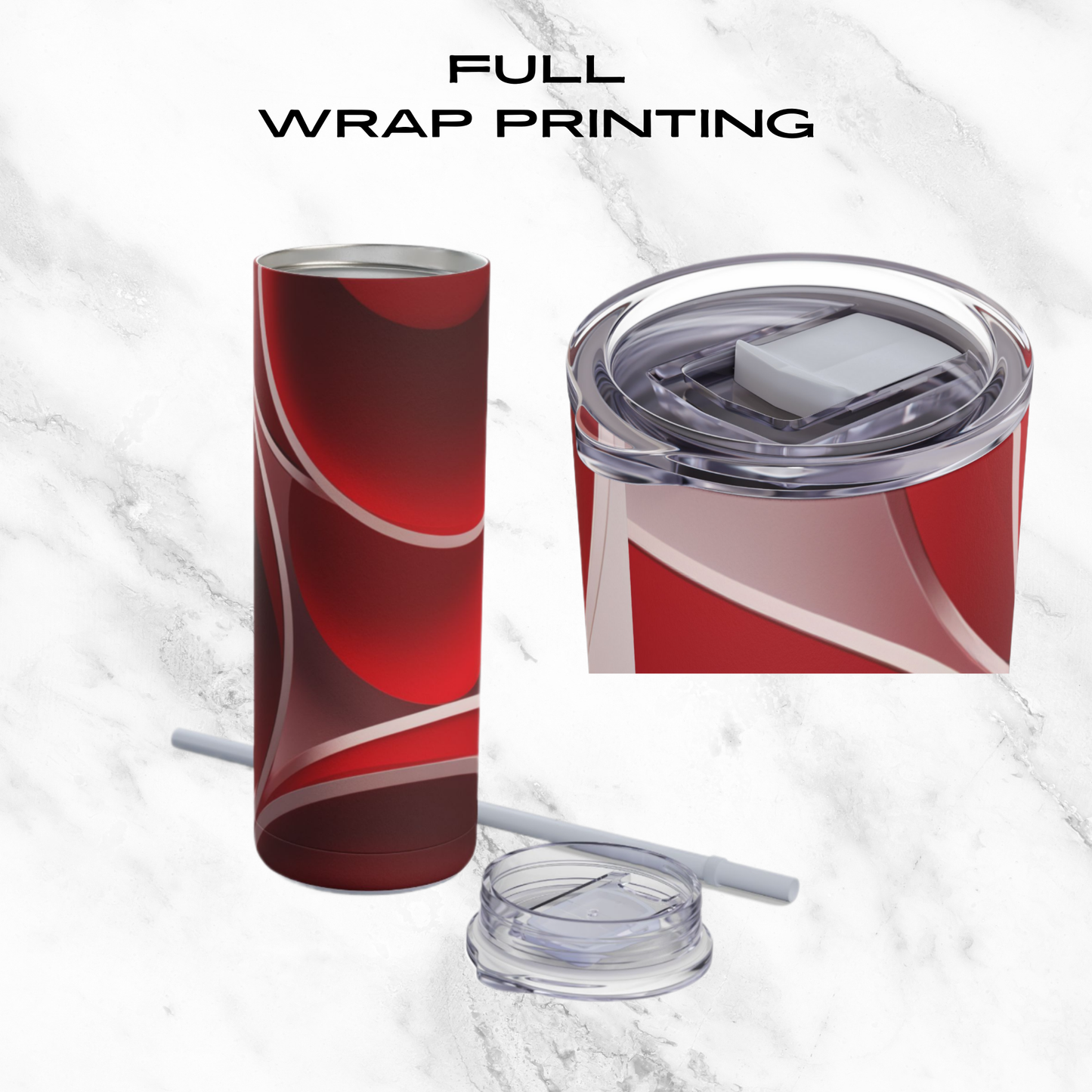 Crimson Curls 20oz Skinny Tumbler - With Straw