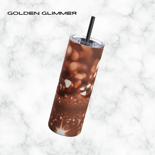 Golden Glimmer 20oz Skinny Tumbler - With Straw