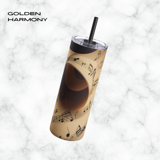 Golden Harmony 20oz Skinny Tumbler - With Straw