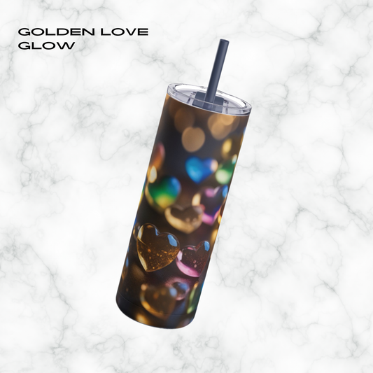 Golden Love Glow 20oz Skinny Tumbler - With Straw