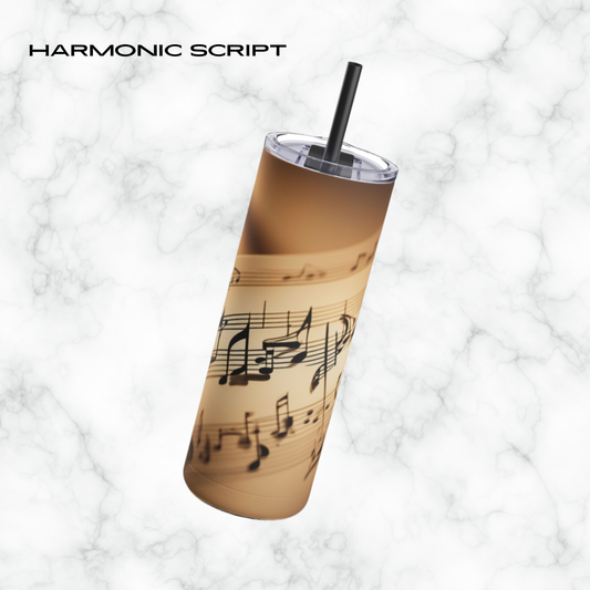Harmonic Script 20oz Skinny Tumbler - With Straw