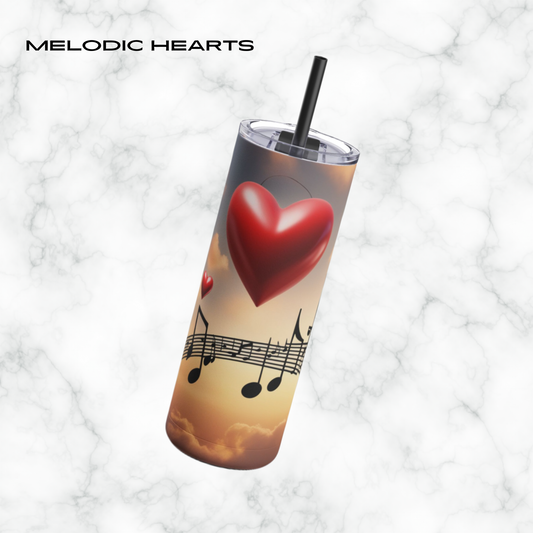 Melodic Hearts 20oz Skinny Tumbler - With Straw
