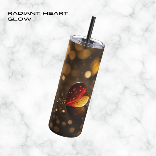 Radiant Heart Glow 20oz Skinny Tumbler - With Straw