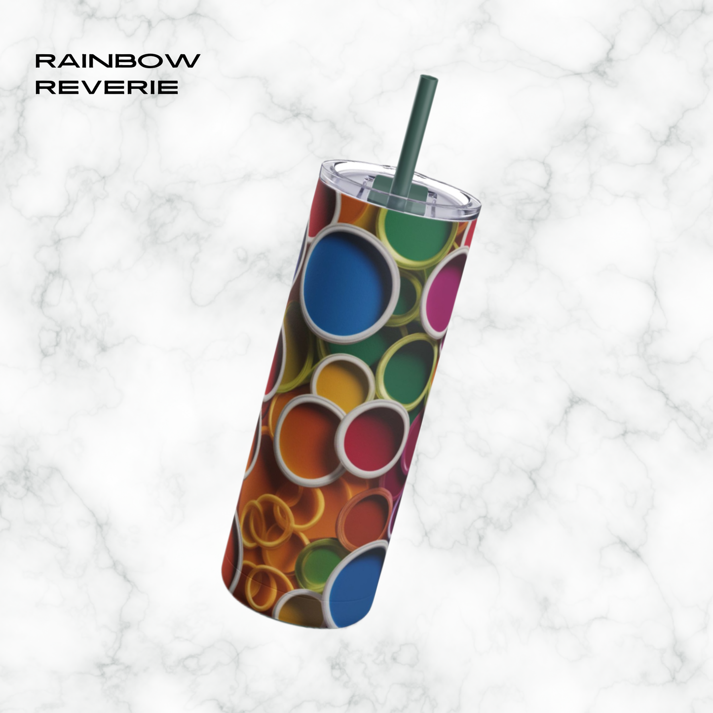 Rainbow Reverie 20oz Skinny Tumbler - With Straw