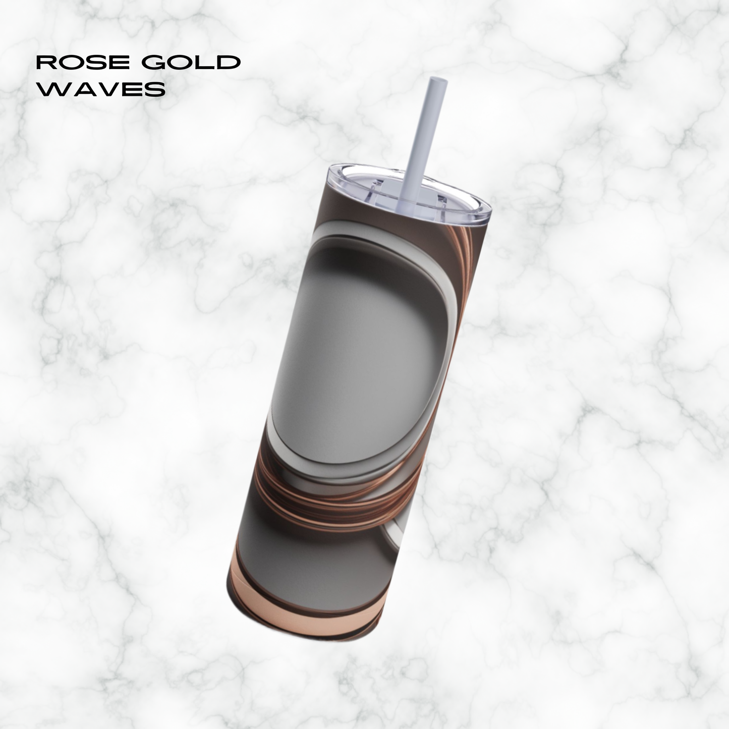 Rose Gold Waves 20oz Skinny Tumbler - With Straw