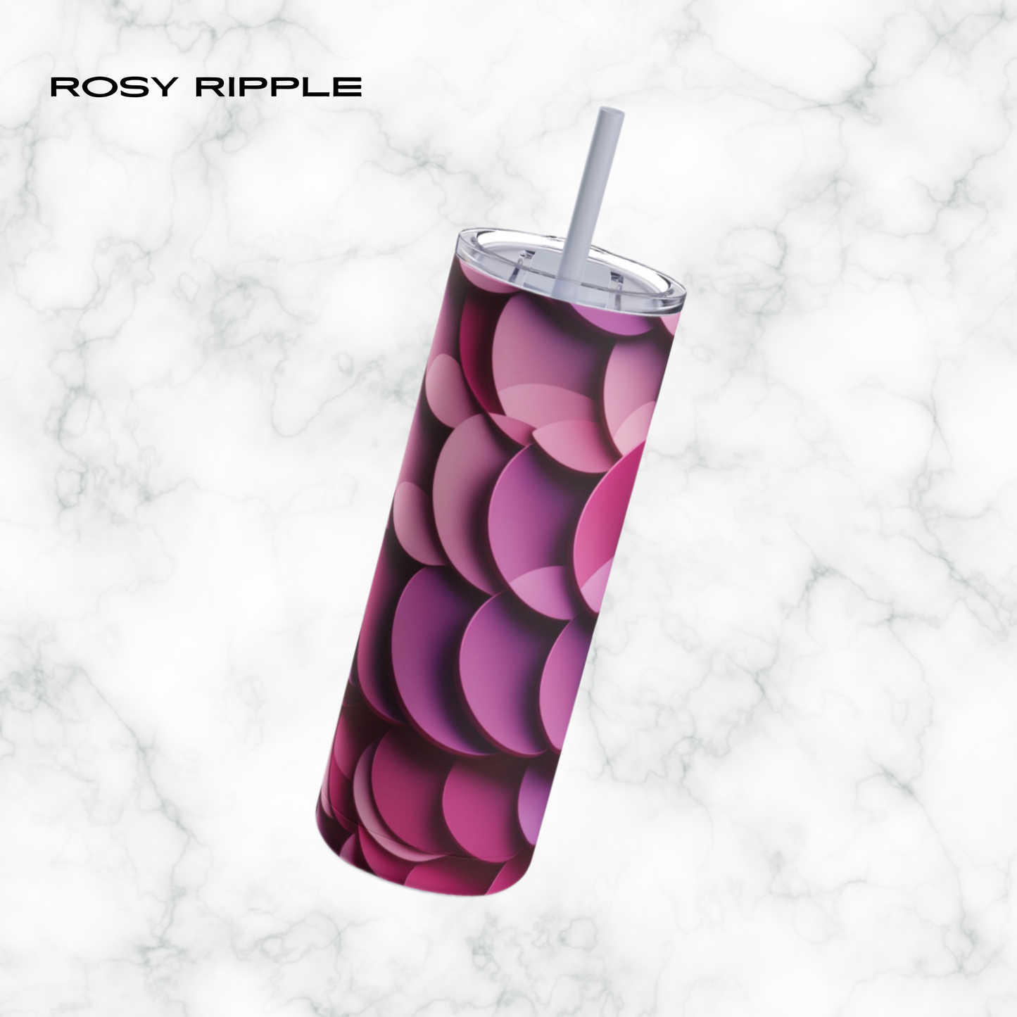 Rosy Ripple 20oz Skinny Tumbler - With Straw