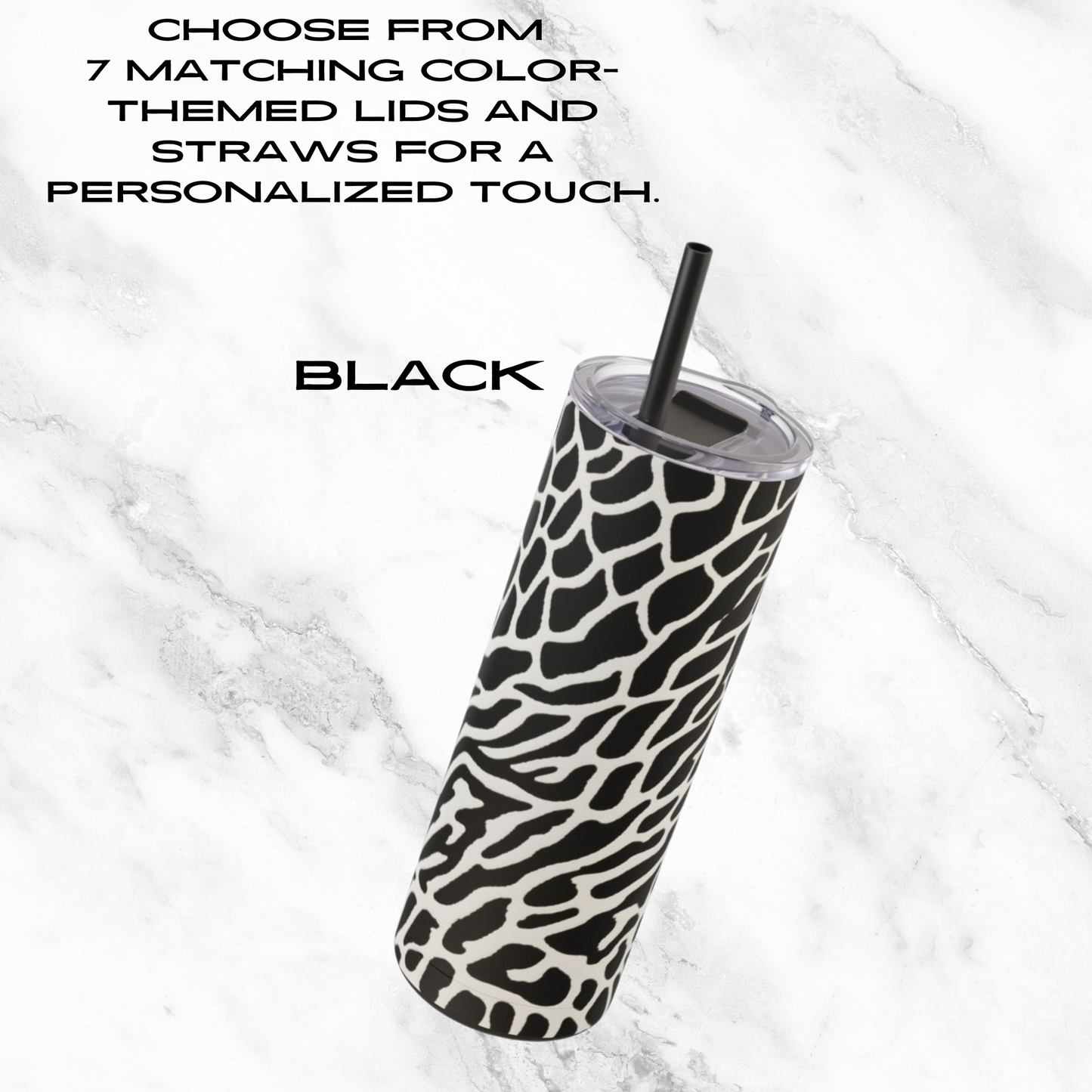 Monochrome Maze 20oz Skinny Tumbler - With Straw
