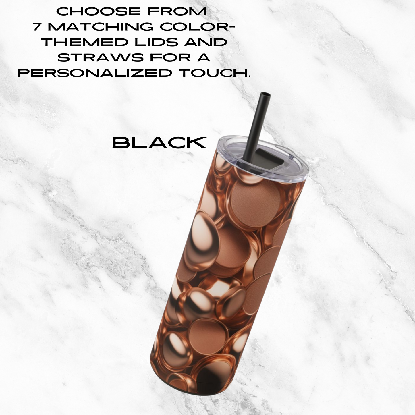 Coppery Curves 20oz Skinny Tumbler - With Straw
