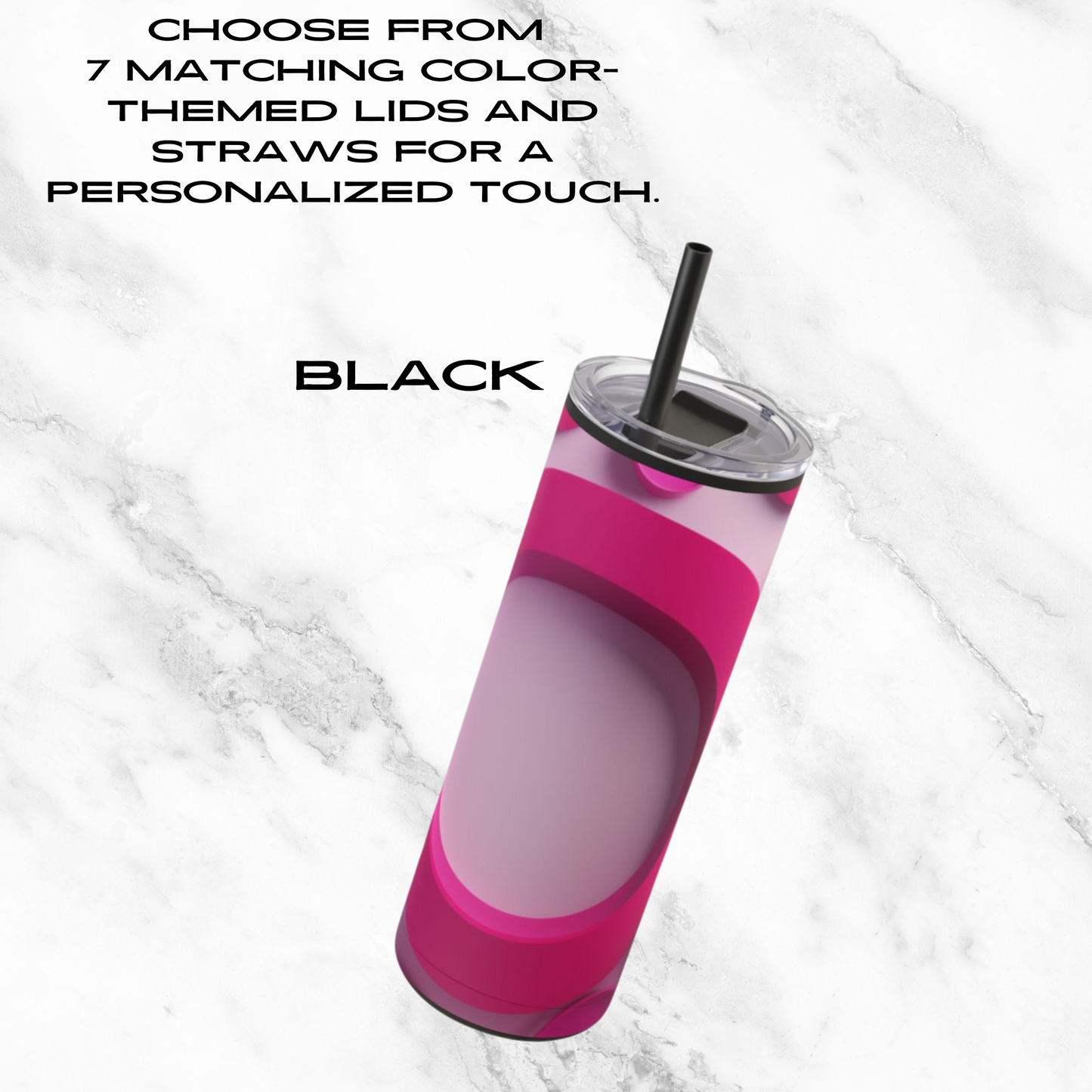Fuchsia Fusion 20oz Skinny Tumbler - With Straw