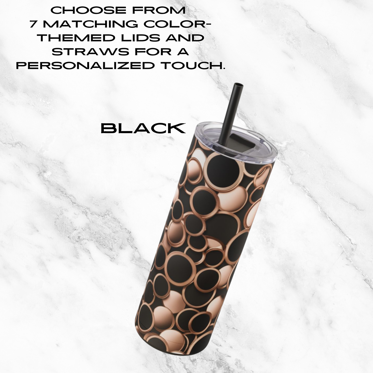 Copper Chic 20oz Skinny Tumbler - With Straw