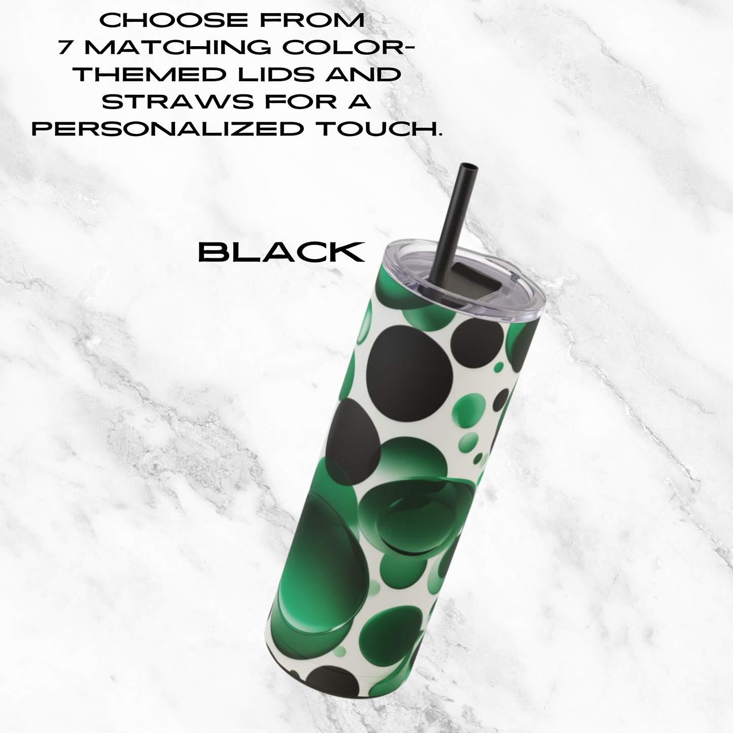 Emerald Bubbles 20oz Skinny Tumbler - With Straw