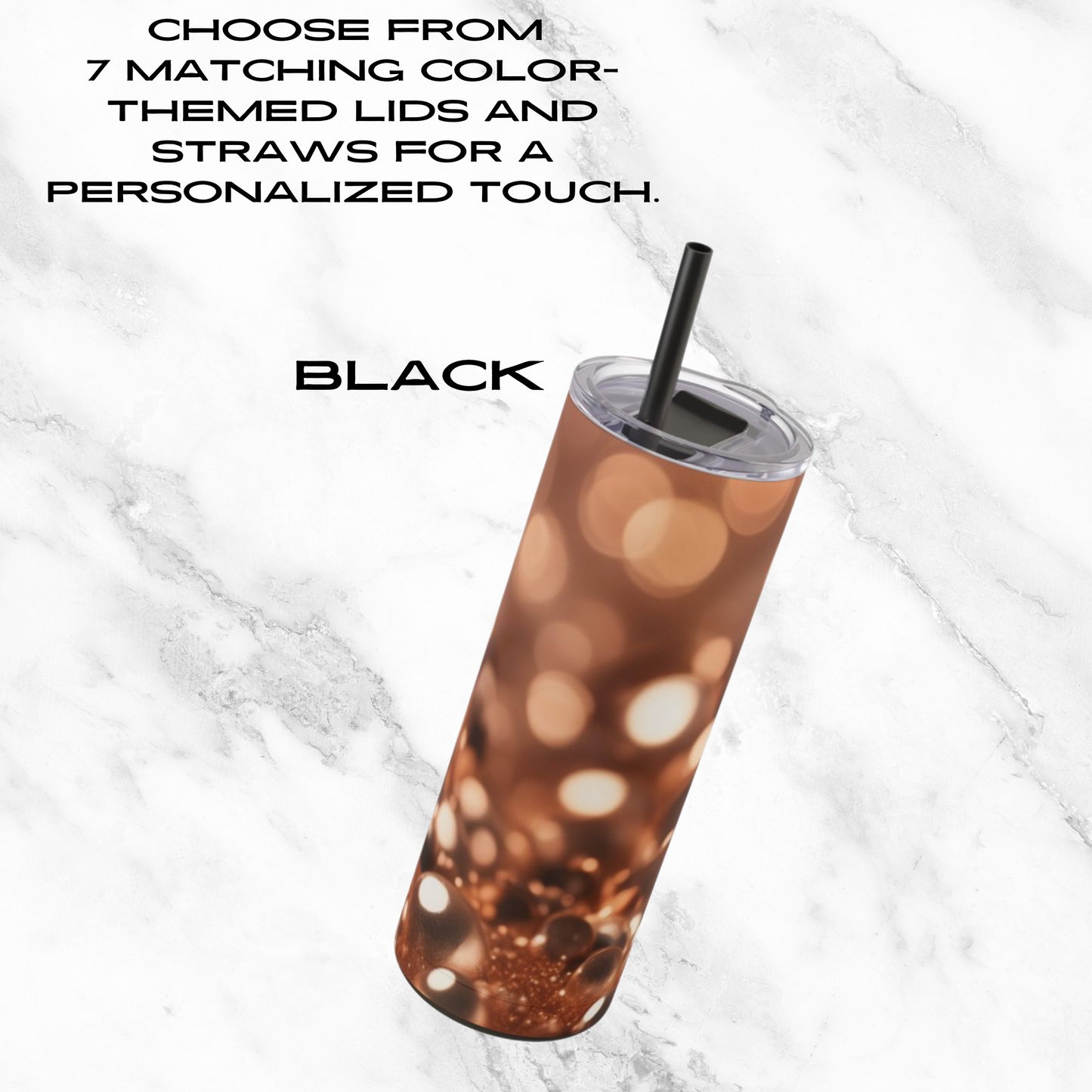 Copper Gleam 20oz Skinny Tumbler - With Straw