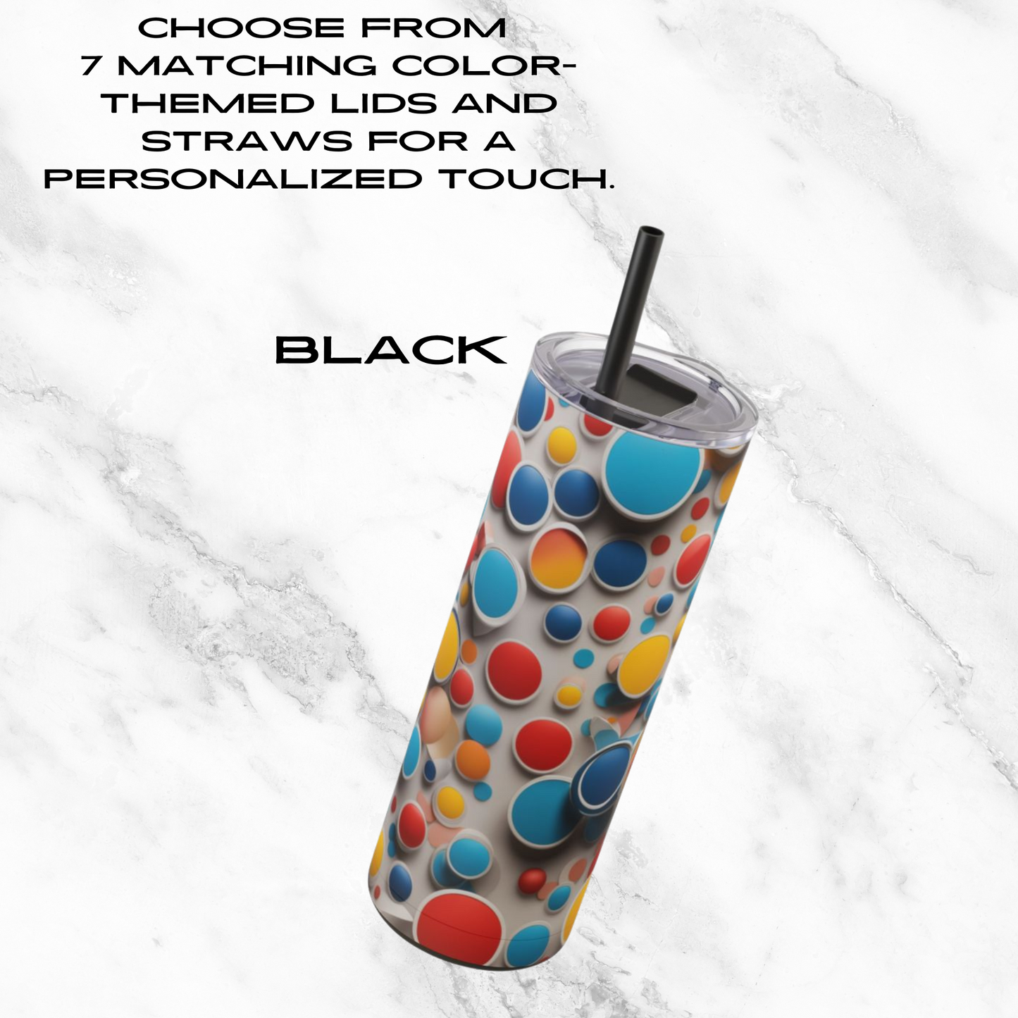 Bubble Burst 20oz Skinny Tumbler - With Straw