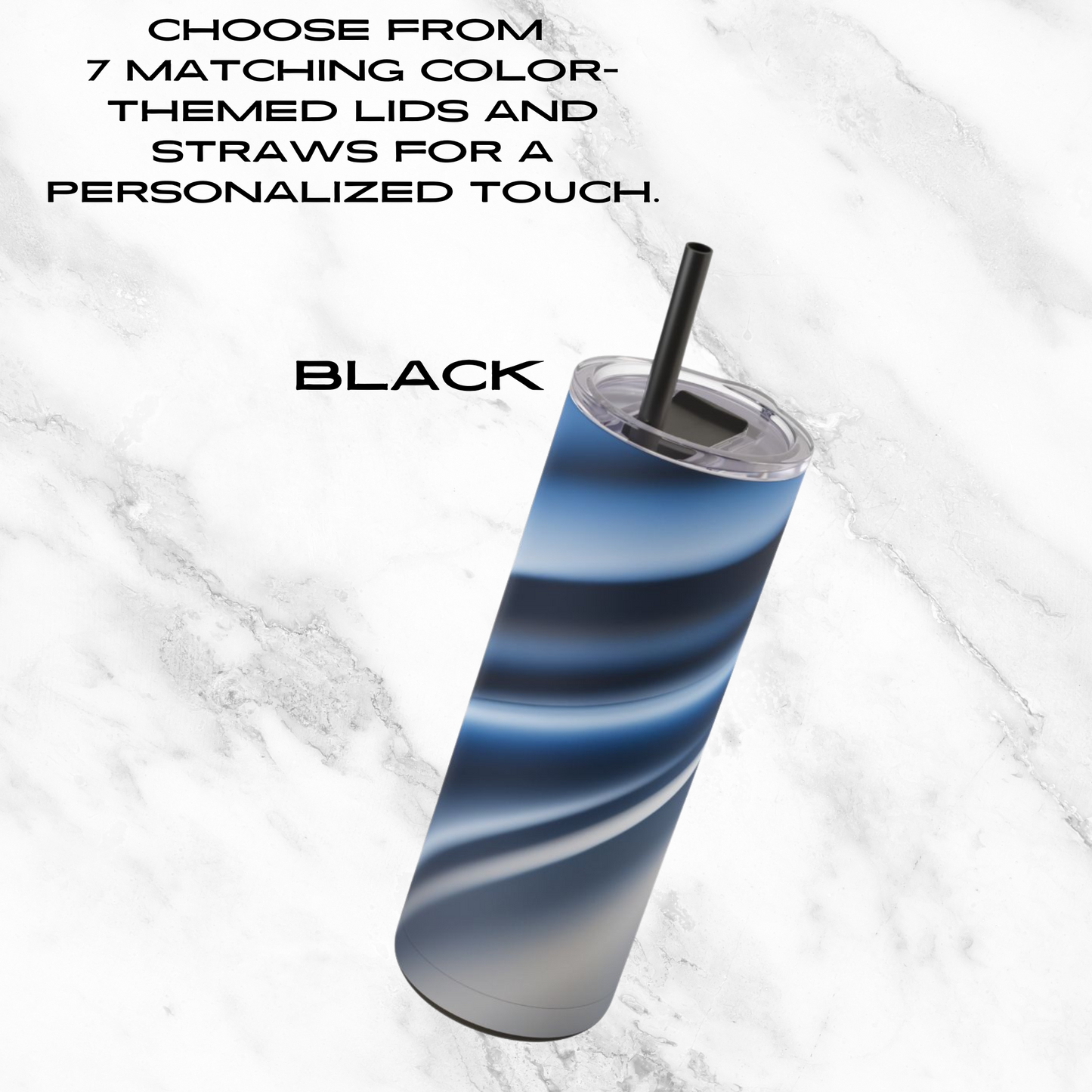 Sapphire Sleek 20oz Skinny Tumbler - With Straw