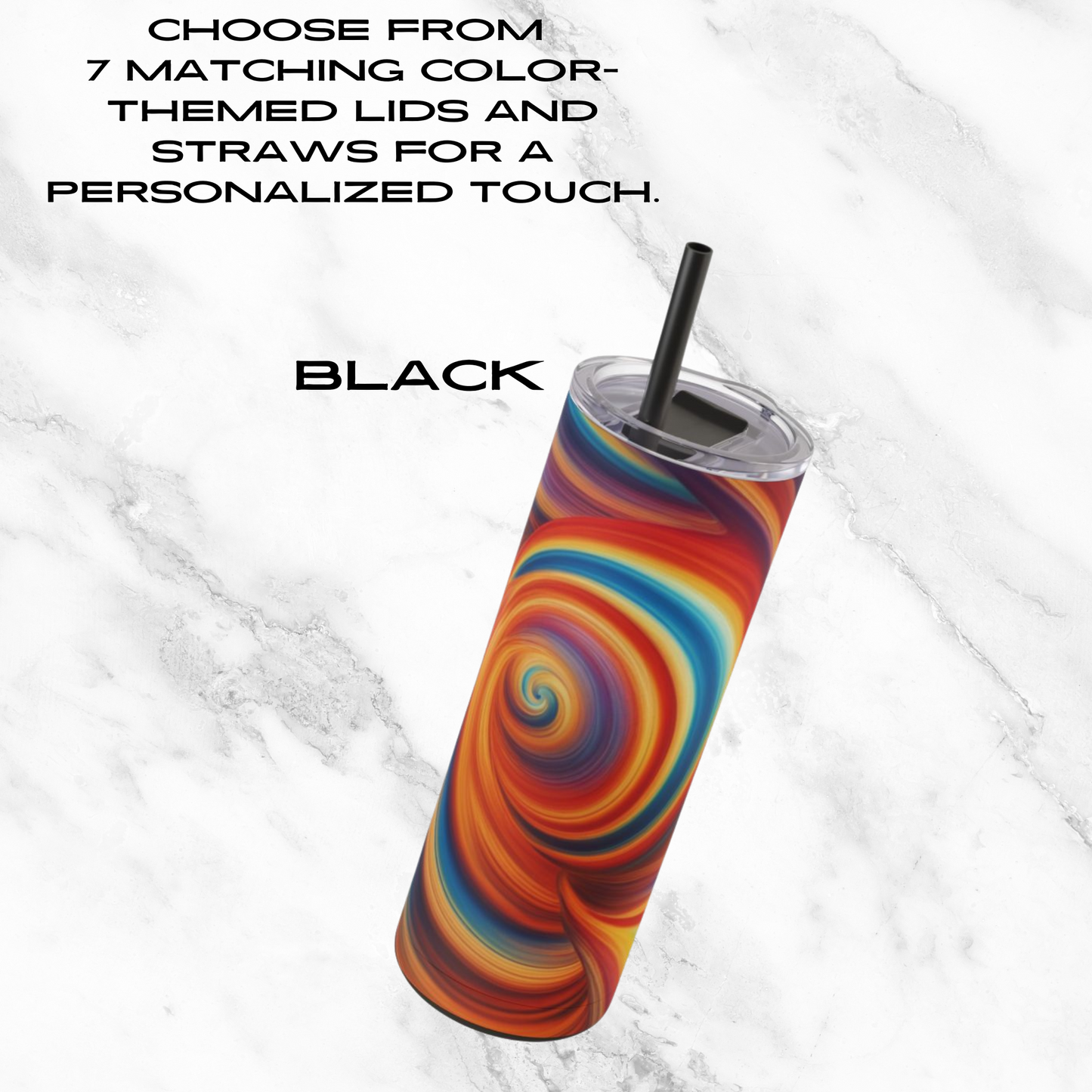 Fiery Vortex 20oz Skinny Tumbler - With Straw