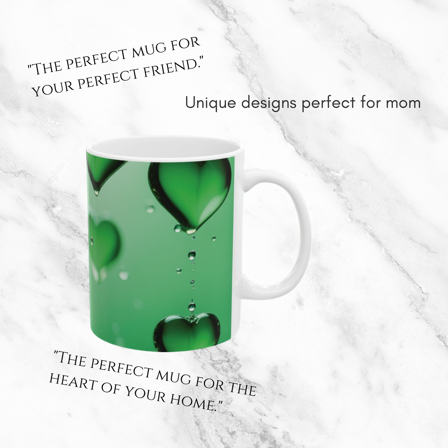 Emerald Heart Drops 11oz Mug