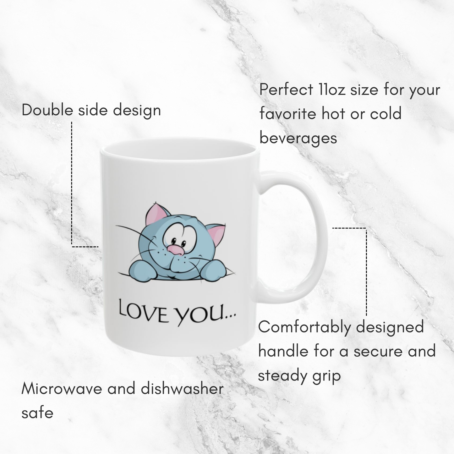 LOVE YOU Cat 11oz Mug