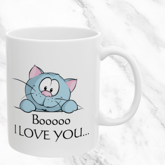 Booooo I LOVE YOU Cat 11oz Mug