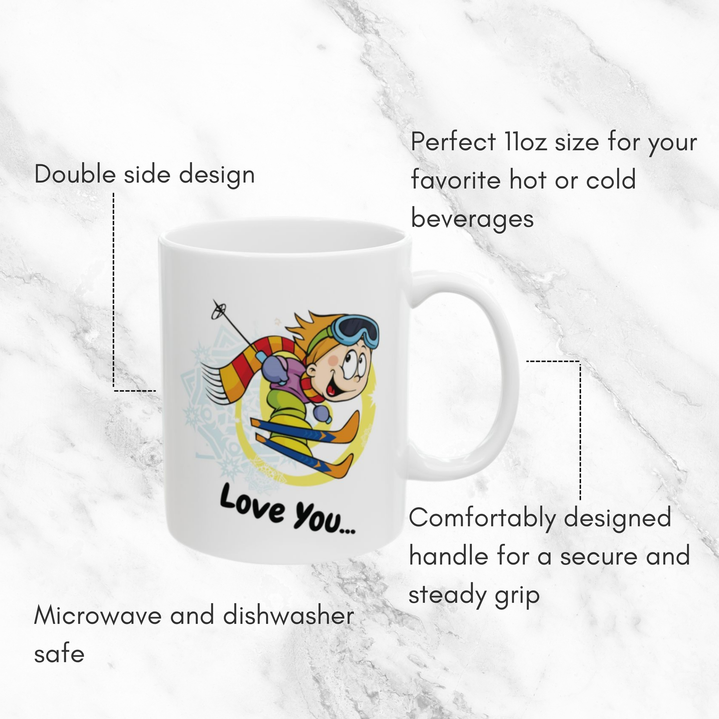 Spread The Love Skiing 11oz Mug