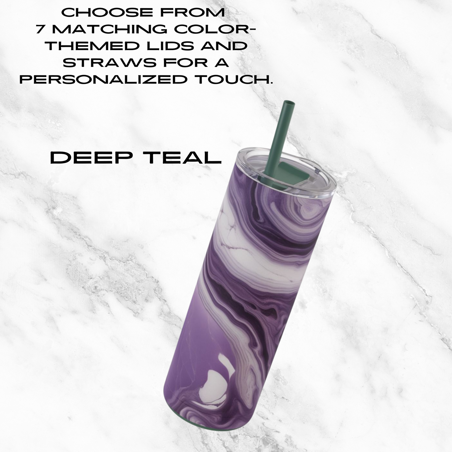 Lavender Swirl 20oz Skinny Tumbler - With Straw