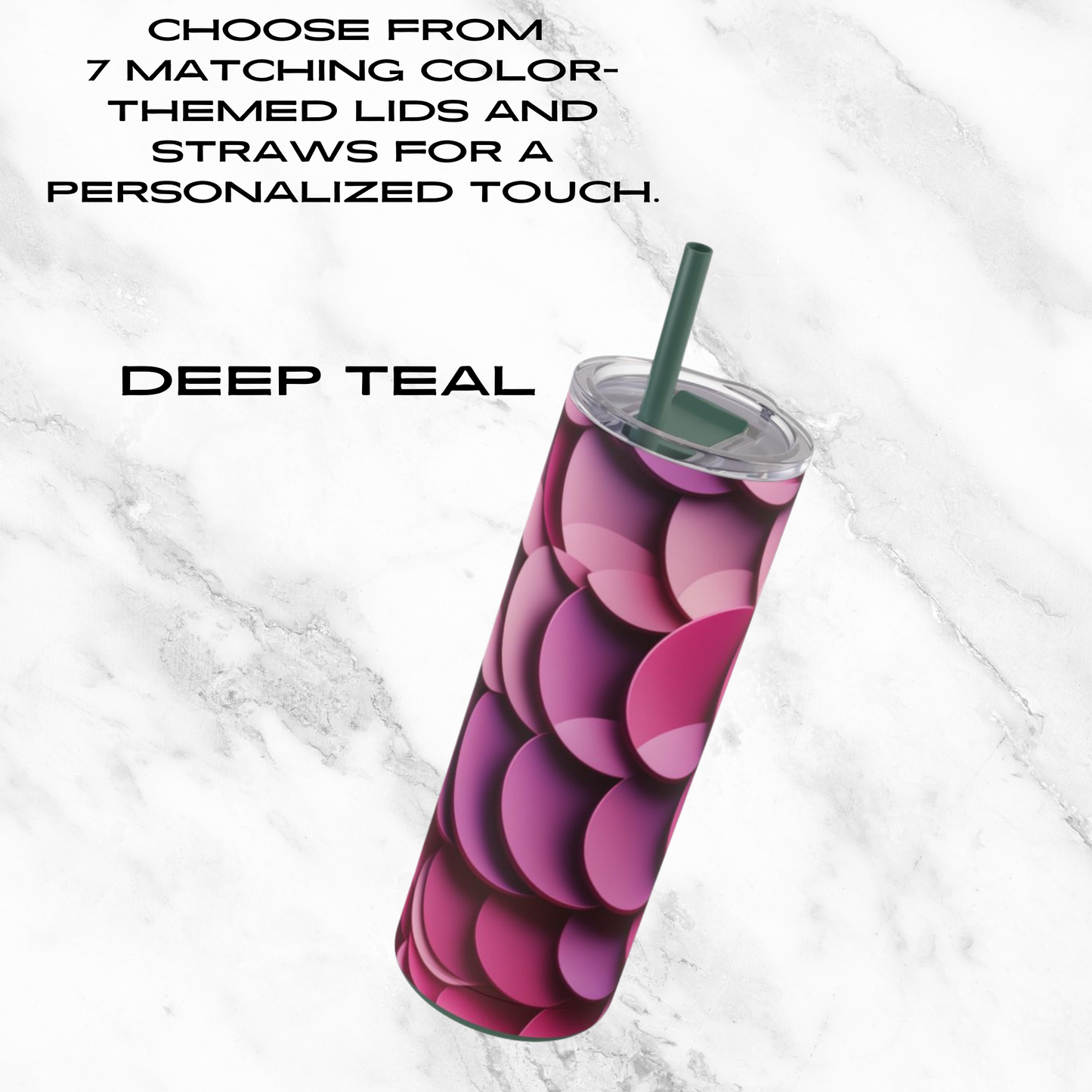 Rosy Ripple 20oz Skinny Tumbler - With Straw