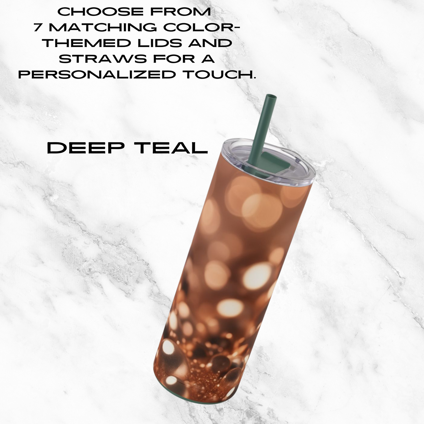 Copper Gleam 20oz Skinny Tumbler - With Straw