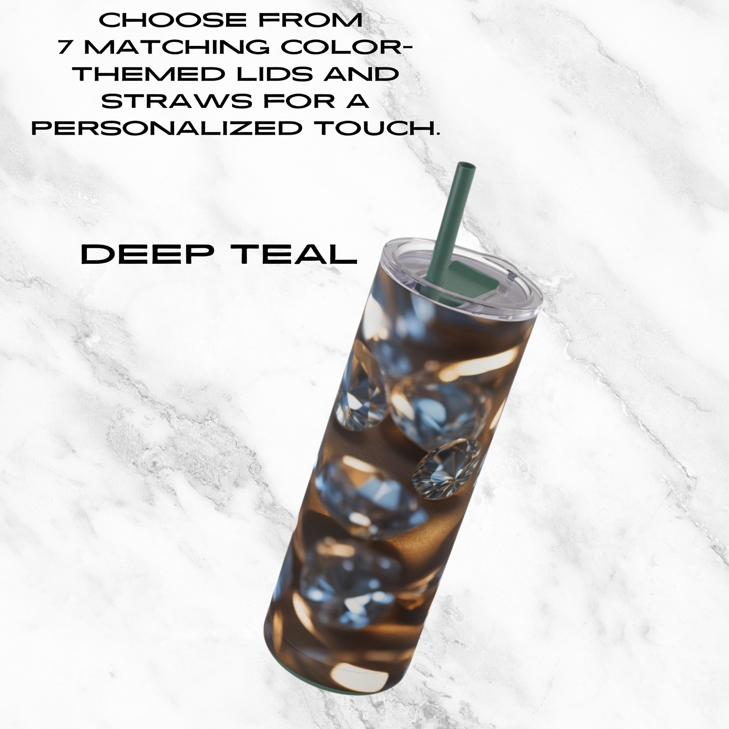 Diamond Dream 20oz Skinny Tumbler - With Straw