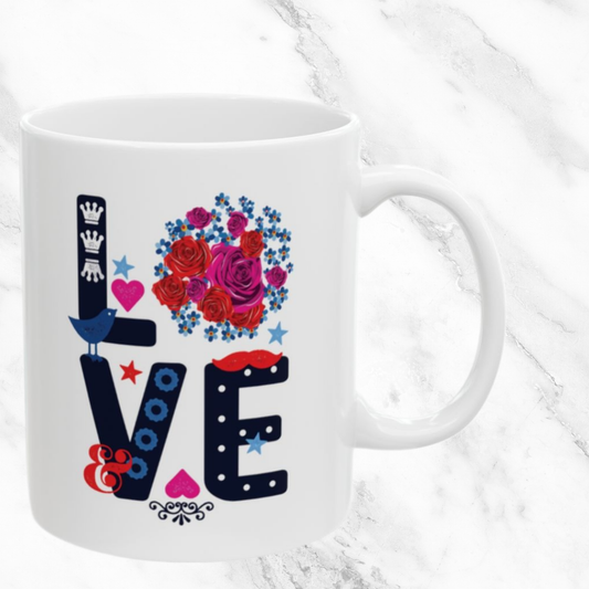 LOVE YOU Floral 11oz Mug