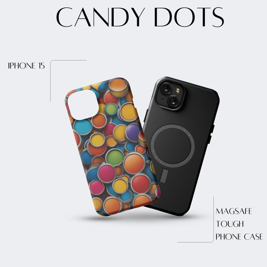 Candy Dots - iPh 15 MagSafe Tough Matte Finish