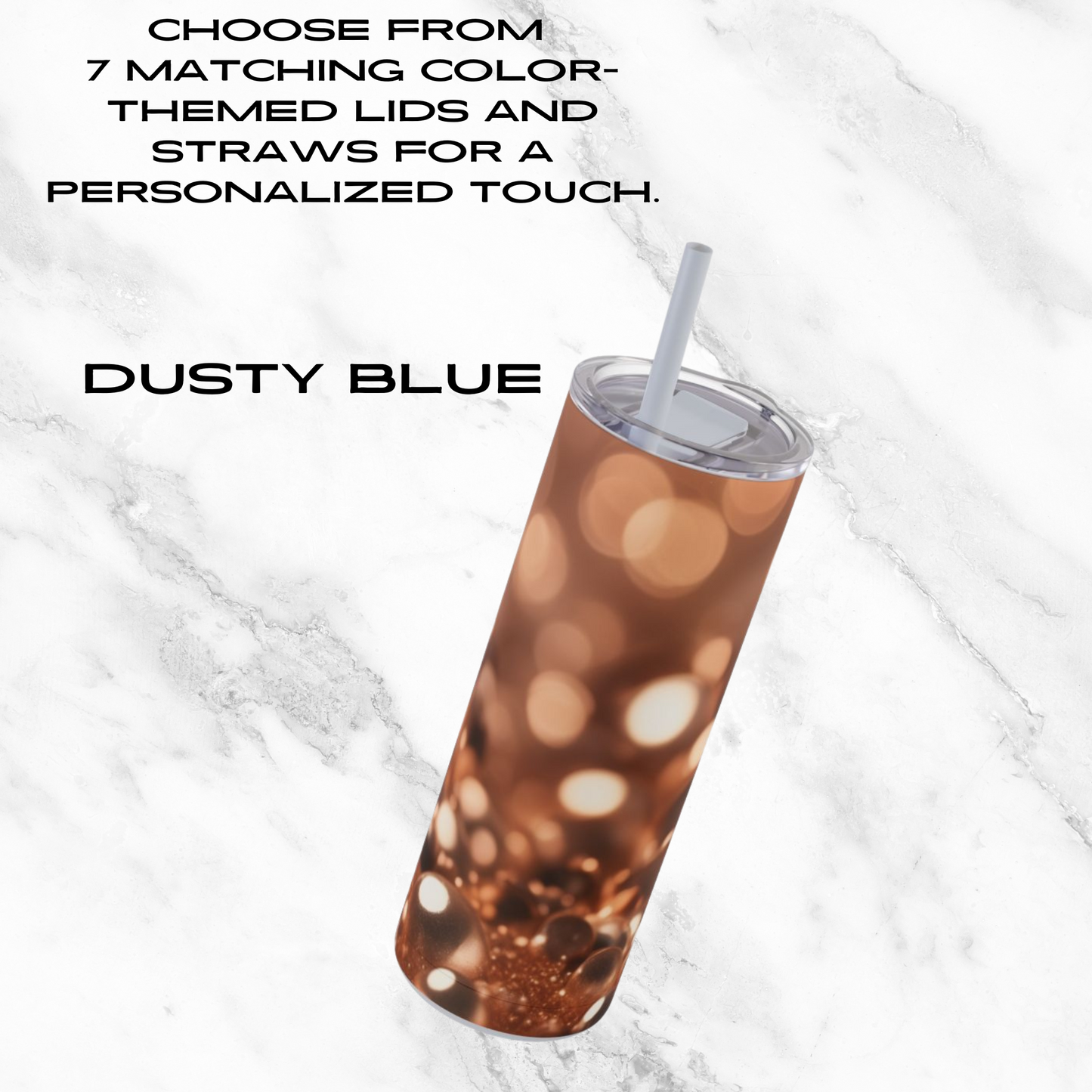 Copper Gleam 20oz Skinny Tumbler - With Straw